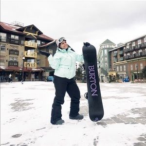 Burton Light Green Hooded Teddy Ski Coat Jacket